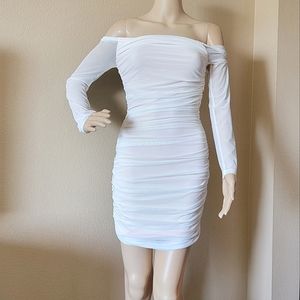 Off Shoulder Mesh Dress